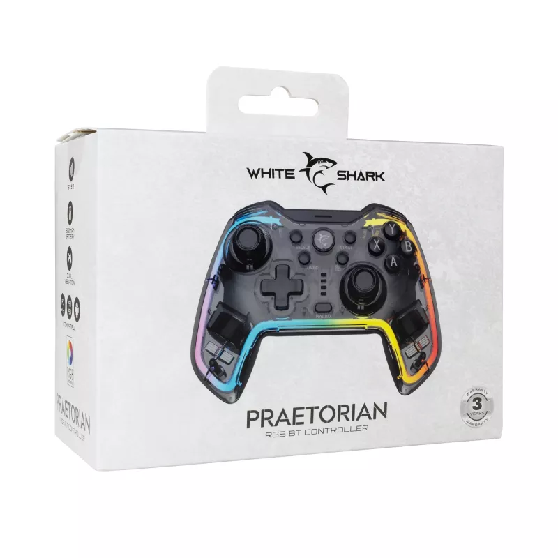 Herný ovládač White Shark GPW-8040 RGB Wireless Bluetooth, model PRAETORIAN