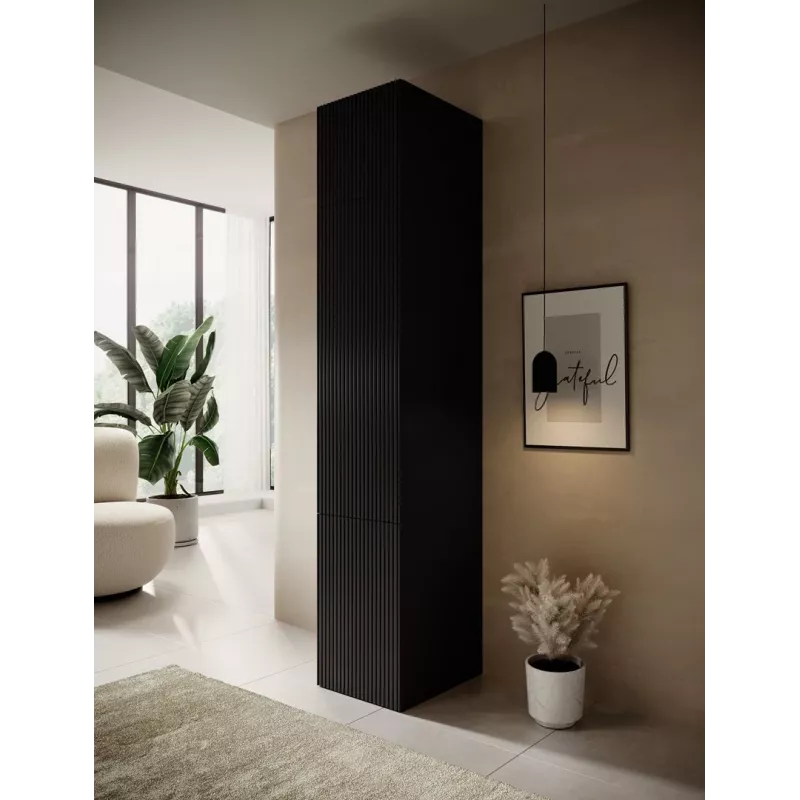 Šatníková skriňa cama meble PAFOS 1D BASE 45×55.5×45 cm čierna matná, 1 dvere