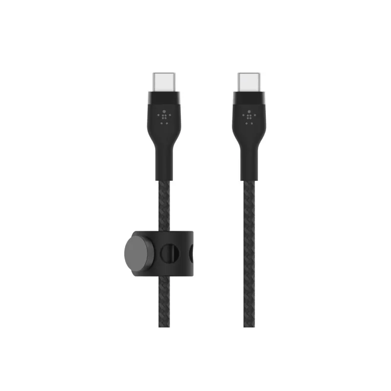 Kábel BoostCharge USB-C/USB-C pletený silikón 2 m, čierny