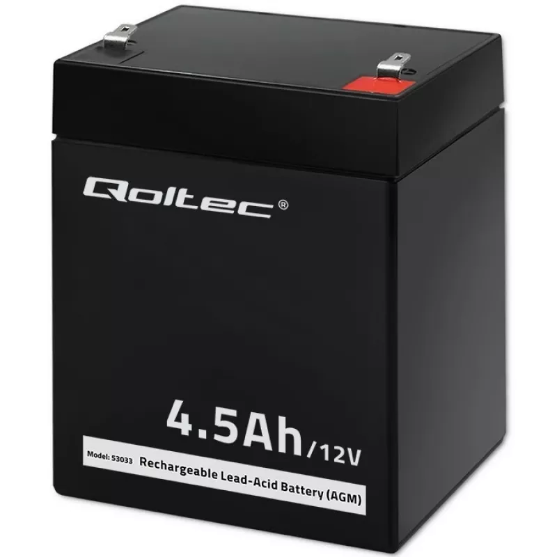 Qoltec 53033 AGM batéria 12 V 4,5 Ah, max. 1,35 A, bezúdržbová