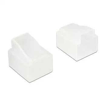 Ochranná krytka konektora samica DELOCK 64017 pre RJ-11 transparentná, polyetylén, 13 × 14,4 × 12 mm, balenie 10 ks