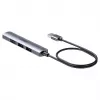 USB hub Unitek H1208CGY01 — 4-portový USB 3.0 (5 Gbit/s), spätne kompatibilný s USB 2.0, hliník
