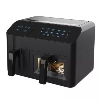 Elektrická teplovzdušná fritéza Maestro MR-760 – stolový prístroj s dvojitou konštrukciou, 3,5 l + 6 l, dotykové ovládanie, 2000–2400 W, čierna