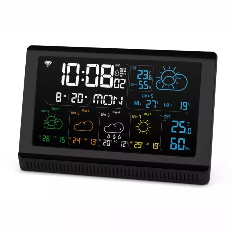 Manta MTO200B Windy Smart meteostanica s vonkajším snímačom, Wi-Fi, čierna