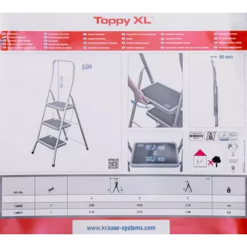 Krause skladacia stolička Toppy XL strieborná