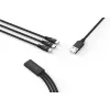 USB 3-in-1 nabíjací a dátový kábel Devia Kintone Series — Lightning, Micro-USB, USB-C, 1,2 m, čierny