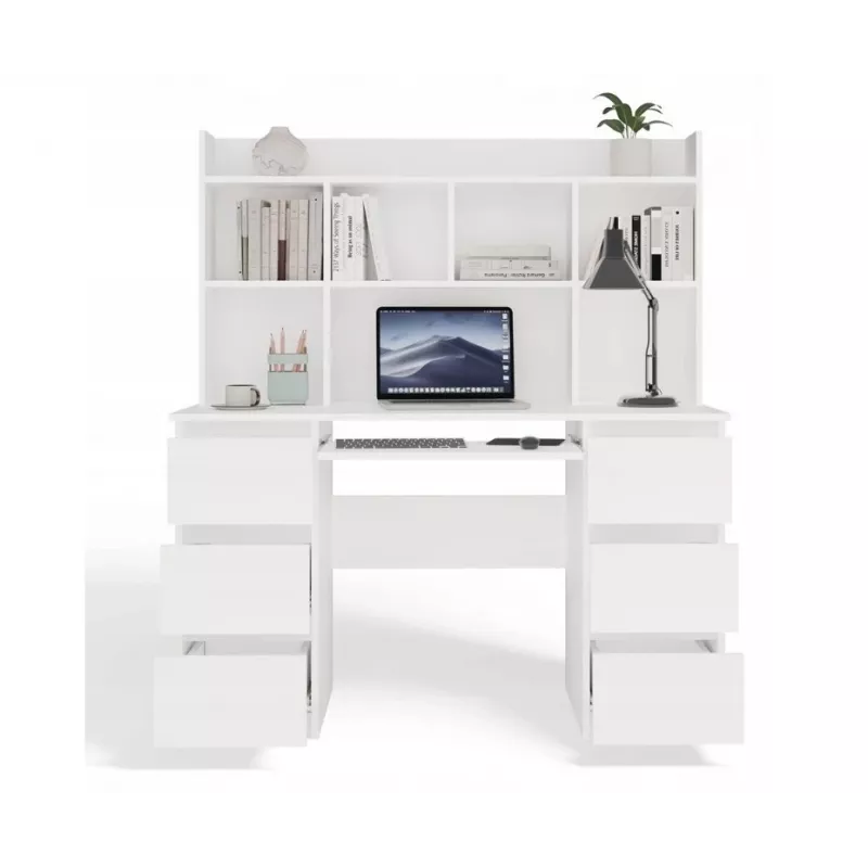 KUBA písací stôl set + Extension Piece, biely