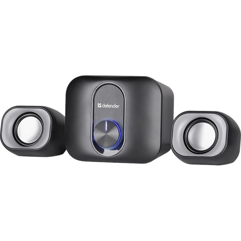 Desktop 2.1 reproduktory DEFENDER V13 — 11 W RMS (6 W satelity, 5 W subwoofer), napájanie USB, vstup 3,5 mm, čierne