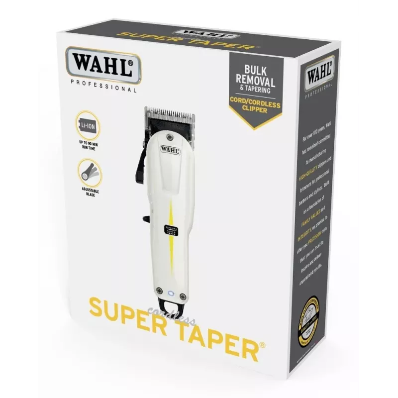 WAHL Cordless Super Taper čierna, biela, lítiovo-iónová (Li-Ion)