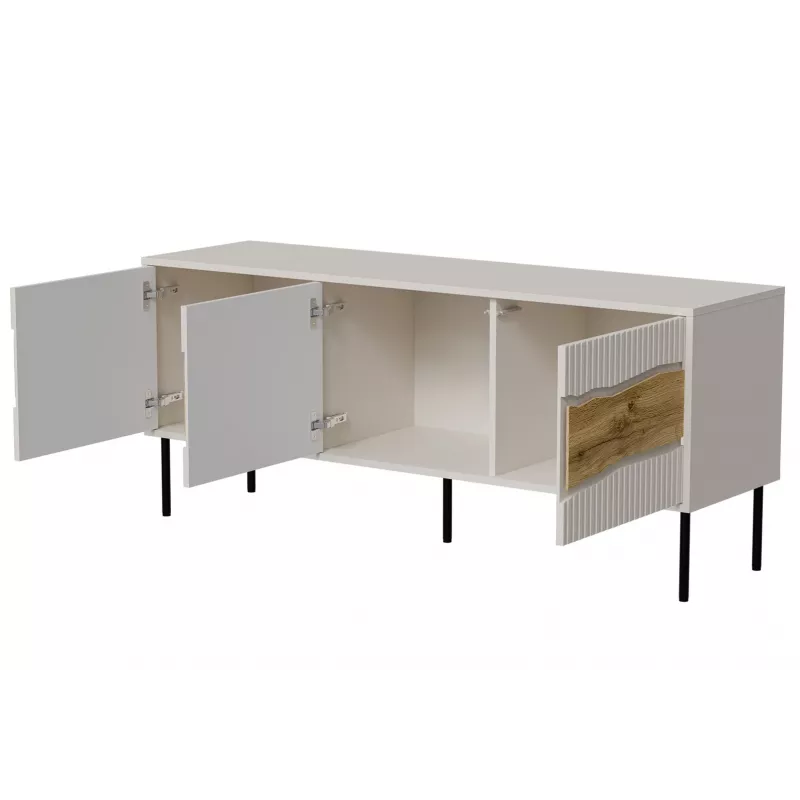 TV skrinka Cama INSERTO 3D 143,5x40x61,5 cashmere + LED