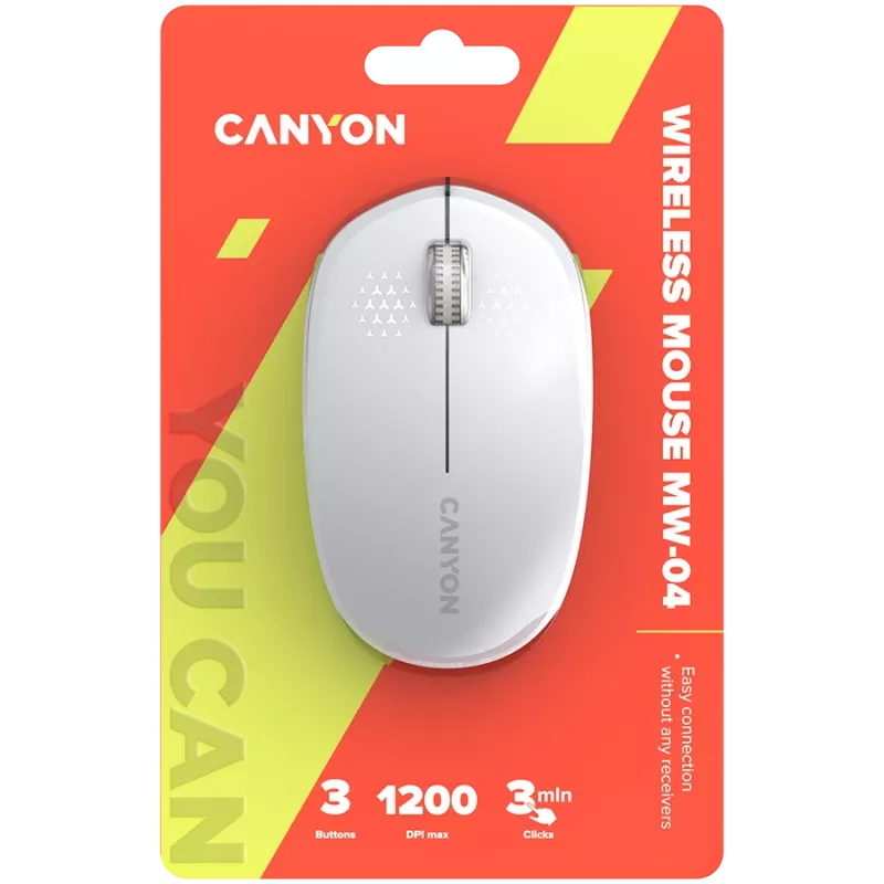CANYON myš MW-04 3 tlačidlá BT Wireless biela