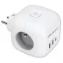 Predlžovacia zásuvka QOLTEC 52548 s 3× AC zásuvkami a USB portom