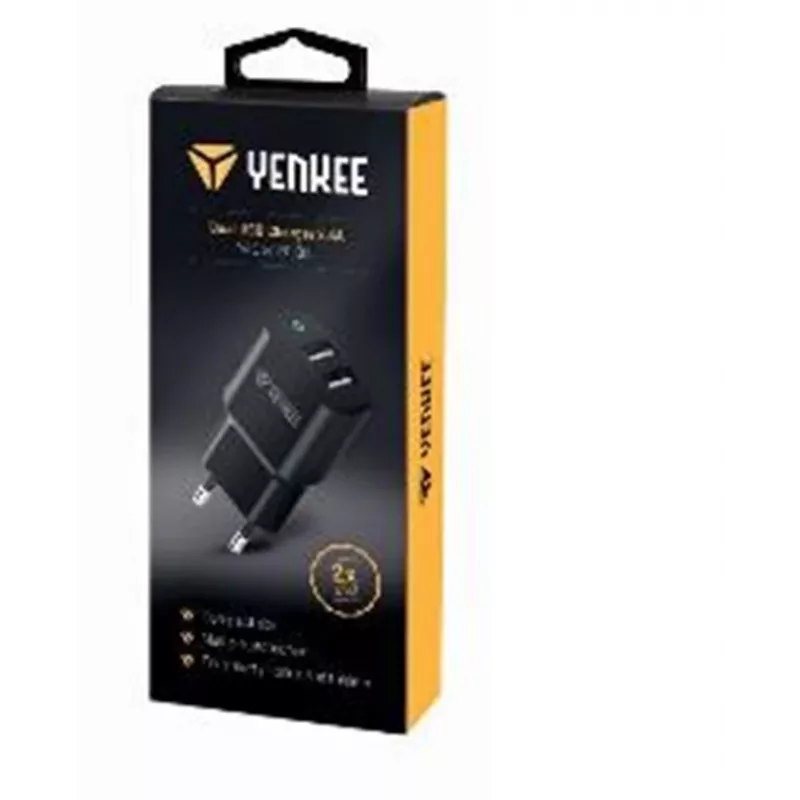 Nabíjačka YENKEE YAC 2024BK – nástenná nabíjačka, 2× USB-A porty, celkovo 12W (2,4A na port)