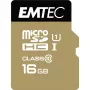 EMTEC Gold+ - Flash pamäťová karta (SD adaptér v balení) - 16 GB - Class 10 - microSD - zlatá (ECMSDM16GHC10GP)