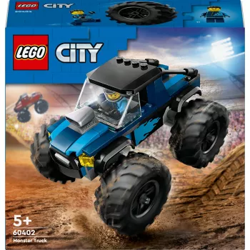 Stavebnica LEGO City 60402 modrý monster truck s veľkými pneumatikami, 148 dielov, 1 minifigúrka, vek 5+