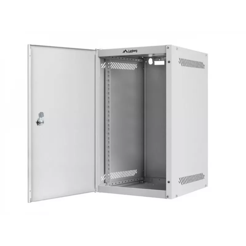 Lanberg WF10-2309-00S 9U 10-palcový nástenný rozvádzač, sivý, kovové dvere, 280x310 mm