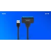 SAVIO SATA na USB 3.1 Gen 1 rozhranie kábel AK-68, SATA konektor samica na USB-A konektor samec, 5 Gbit/s, 0,25 m, čierna