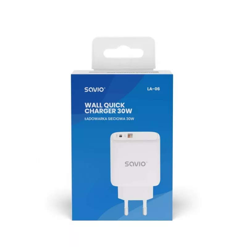 SAVIO LA-06 USB Type-A & Type-C Quick Charge Power Delivery 3.0 interiérová
