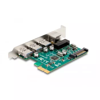 DeLOCK karta PCI Express x1, 3 x USB 5 Gbps typ A, 1 x Gigabit LAN