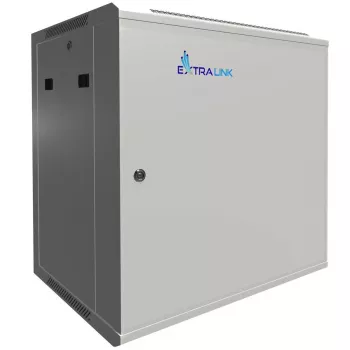 Extralink Rackmount skriňa 12U 600x450 ASP sivá nástenná, kovové dvere