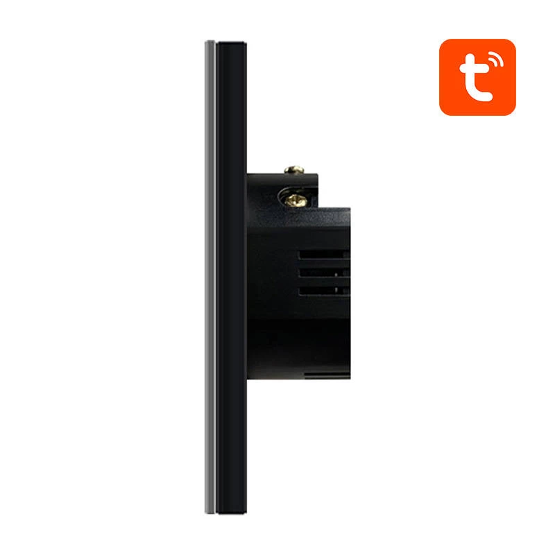 Inteligentný svetelný vypínač Avatto ZTS02-EU-B2 ZigBee 2-cestný čierny, nástenná montáž, EU model