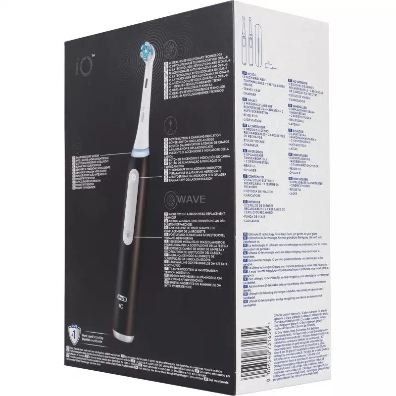 Elektrická zubná kefka BRAUN Oral-B iO Series 3N — čierna/modrá, 2 rukoväte