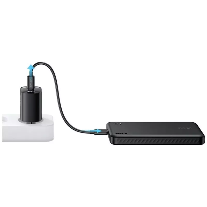 Powerbanka usams PB83 10000mAh PD 2×USB-A USB-C biela