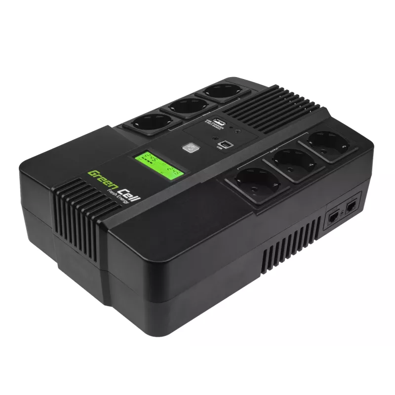 Green Cell AiO 800VA LCD UPS neprerušiteľné napájanie Line-Interactive 0,8 kVA 480 W 6 zásuviek