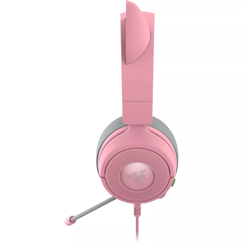 Headset Razer Kraken Kitty V3 X — káblový, USB Type-A, Over-Ear, 20–28kHz, 1,3 m kábel, ružový