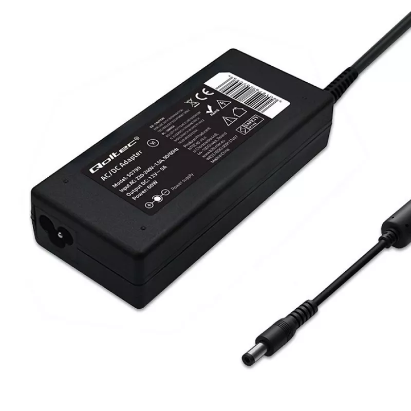 Desktopový napájací zdroj QOLTEC 60W 12V 5A pre prenosné zariadenia