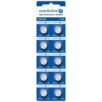 Alkalická gombíková batéria everActive G12 AG12 1,5 V – balenie 10 ks