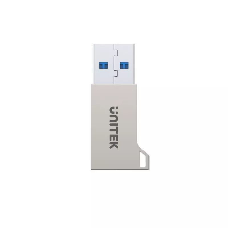 Unitek A1034NI adaptér USB-A samec na USB-C samica, USB 3.1 Gen1, strieborný