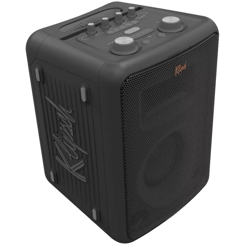 Párty reproduktor KLIPSCH Vegas — káblový & bezdrôtový, basový reproduktor 13,3 cm, 49–20000 Hz, 95 dB, na batérie, čierny