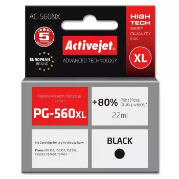 Activejet AC-560NX atrament (náhrada za Canon PG-560XL; Supreme; 22 ml; čierna)