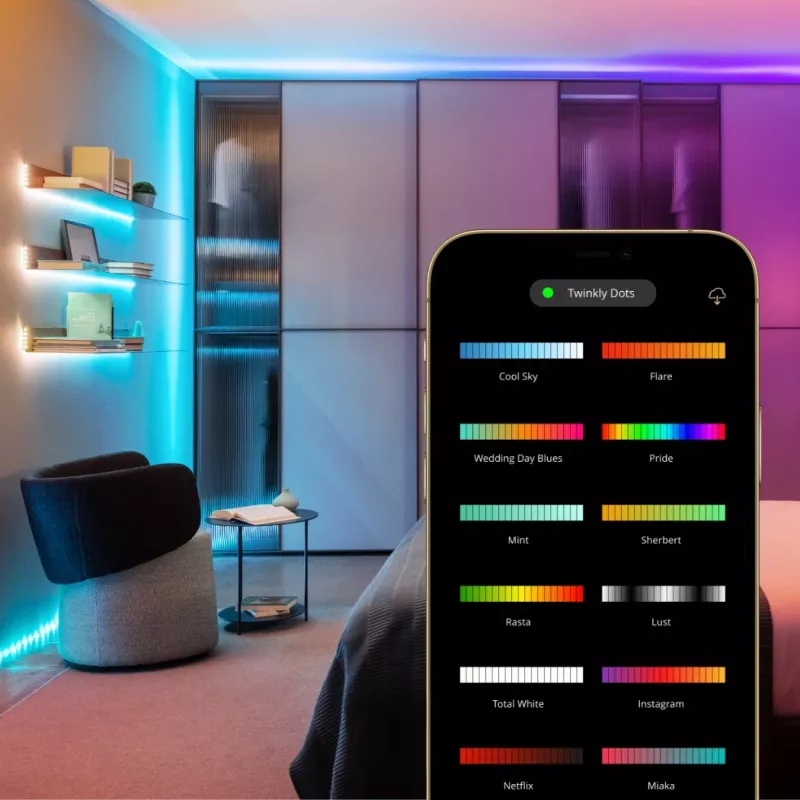 Twinkly Dots 60 RGB USB smart svetlá, 3 m, čierne