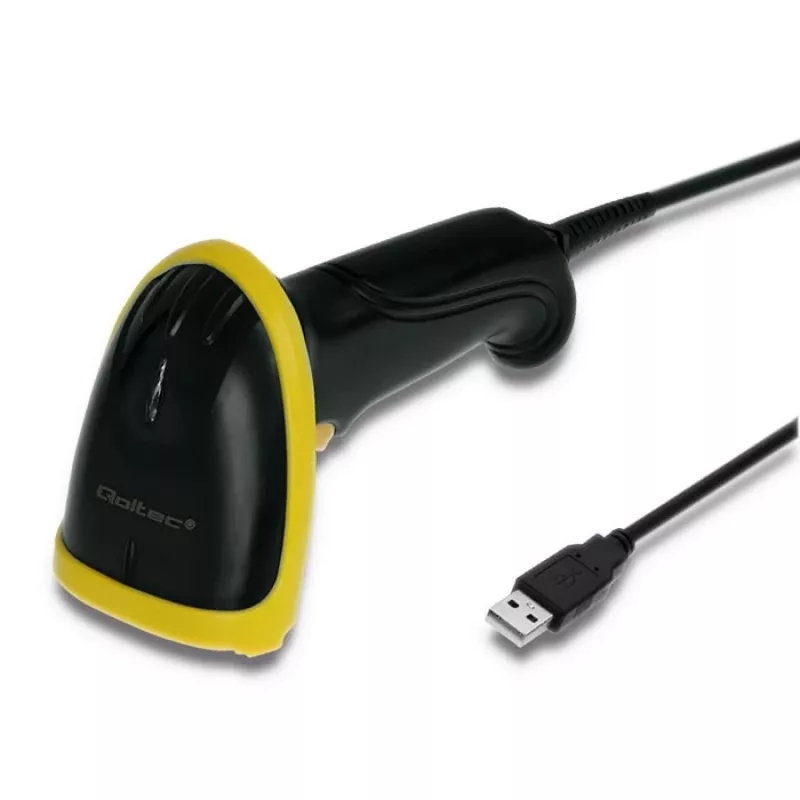 Qoltec 50867 laserová čítačka čiarových kódov 1D/2D, USB, čierna