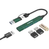 CANYON hub DS-02 4in1 USB-A/C zelený