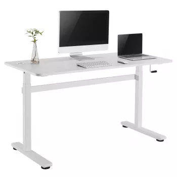 Manuálne výškovo nastaviteľný stôl Ergo Office, max. 40 kg, max. výška 117 cm, s pracovnou doskou na prácu v stoji a sede, ER-401 W
