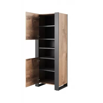 WOOD regál 65x40x170,5 wotanský dub + antracit