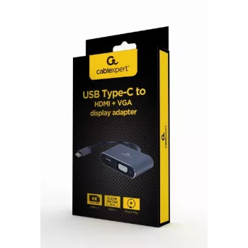 Cablexpert A-USB3C-HDMIVGA-01 USB grafický adaptér sivá