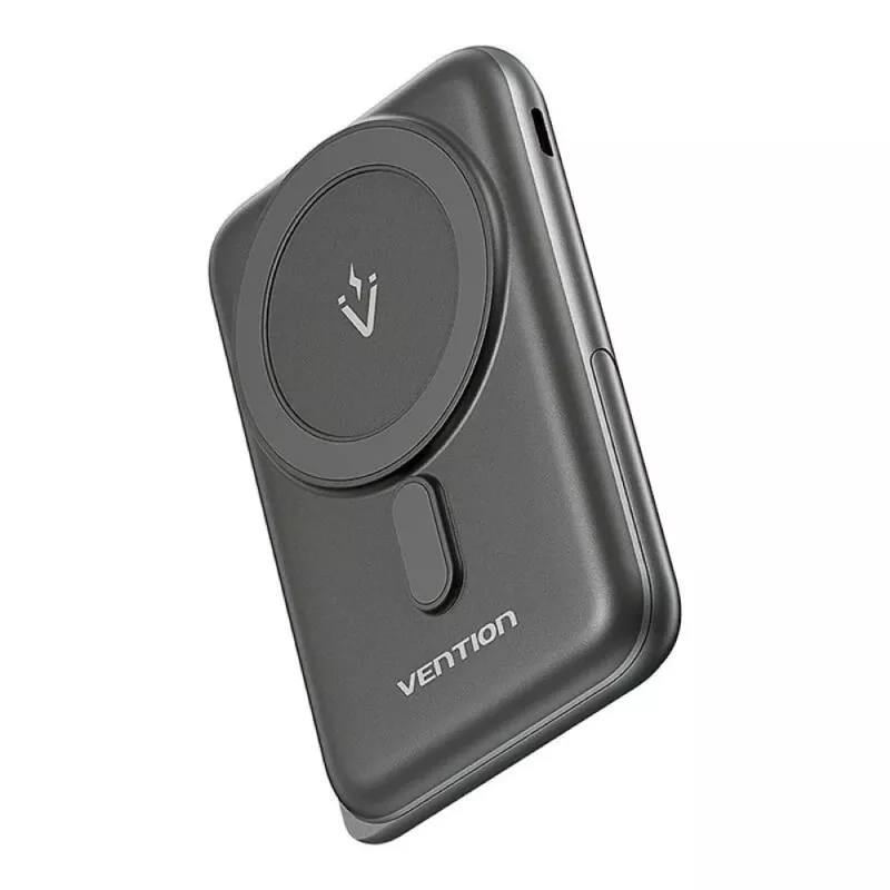 Powerbank Vention 10000mAh Magnetic Wireless 20W, 1×USB-C, bezdrôtové nabíjanie, čierna