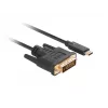 Videokáblový adaptér LANBERG CA-CMDV-10CU-0030-BK, USB Type-C na DVI-D, 3 m, čierny