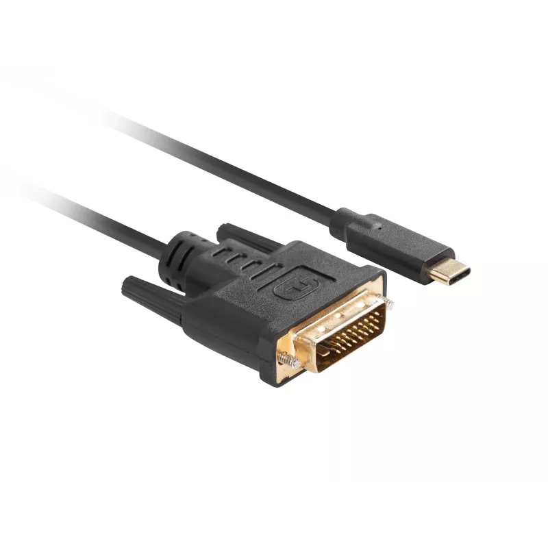 Videokáblový adaptér LANBERG CA-CMDV-10CU-0030-BK, USB Type-C na DVI-D, 3 m, čierny