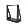 StarTech.com 2-stĺpikový 12U heavy-duty desktop server rack, malý otvorený 19-palcový počítačový rack rám, kompaktný sieťový rack pre AV/štúdiové/dátové/IT vybavenie, TAA-kompatibilný – voľne stojaci dvojstĺpikový rack pre domov/kanceláriu
