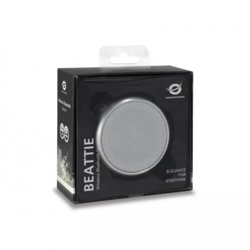Conceptronic BEATTIE 01S bezdrôtový Bluetooth reproduktor, 3 W, Bluetooth 3.0+HS, vstavaný mikrofón, microSD, Micro-USB, strieborný