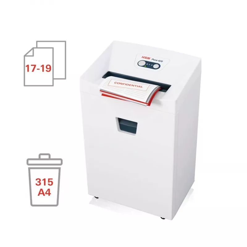 HSM Pure 420 skartovačka, 35 l, 3,9 mm