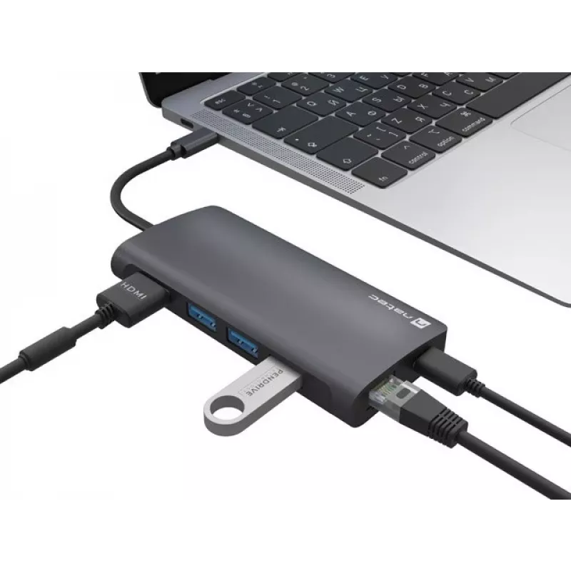 Dokovacia stanica NATEC NMP-2162 USB 3.2 Gen 1 Type-C sivá káblová