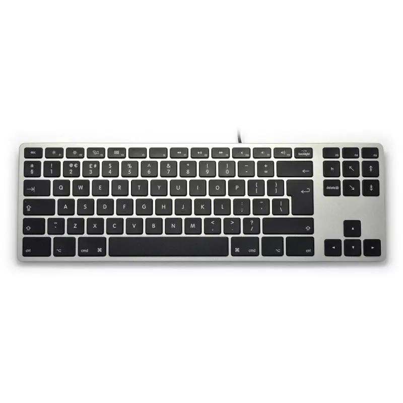 Klávesnica hliníková Mac Tenkeyless RGB Space Gray
