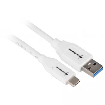USB 3.2 Gen 2 kábel, USB-A konektor samec > USB-C konektor samec (biela, 0,5 metra)
