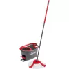 Mop VILEDA EasyWring & Clean Turbo, červené vedro z technopolyméru, odnímateľný prateľný mikrovláknový návlek, na tvrdé podlahy